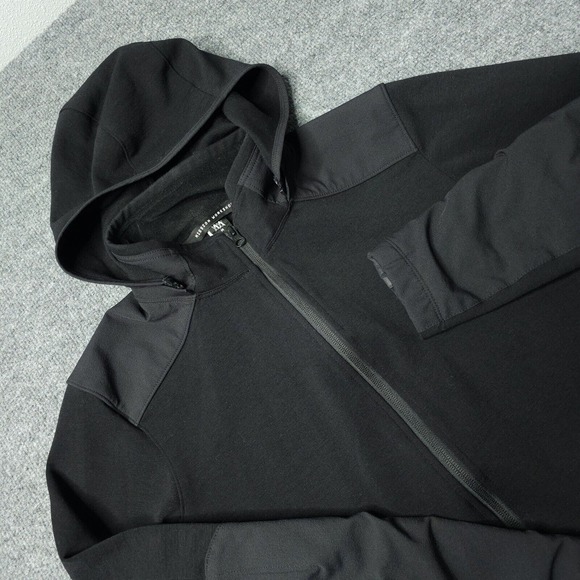 Mission Workshop Jacket Mens Medium Black THE BOSUN Merino Blend Full Zip Hooded - Picture 1 of 15
